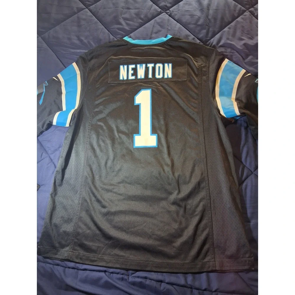 Nike Carolina Panthers Cam Newton 1 NFL Jersey Mens XXL Black On Field